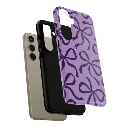 Bold Lilac and Deep Purple Bow Pattern Phone Case