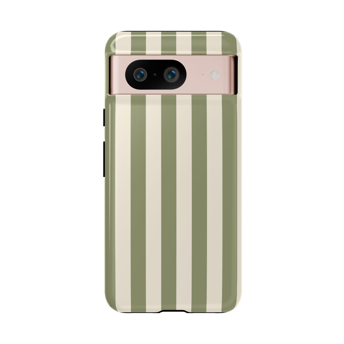 Olive & Beige Stripe Pattern Phone Case - Green Phone Case - Google Pixel 8 / Glossy