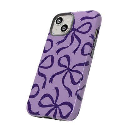 Bold Lilac and Deep Purple Bow Pattern Phone Case