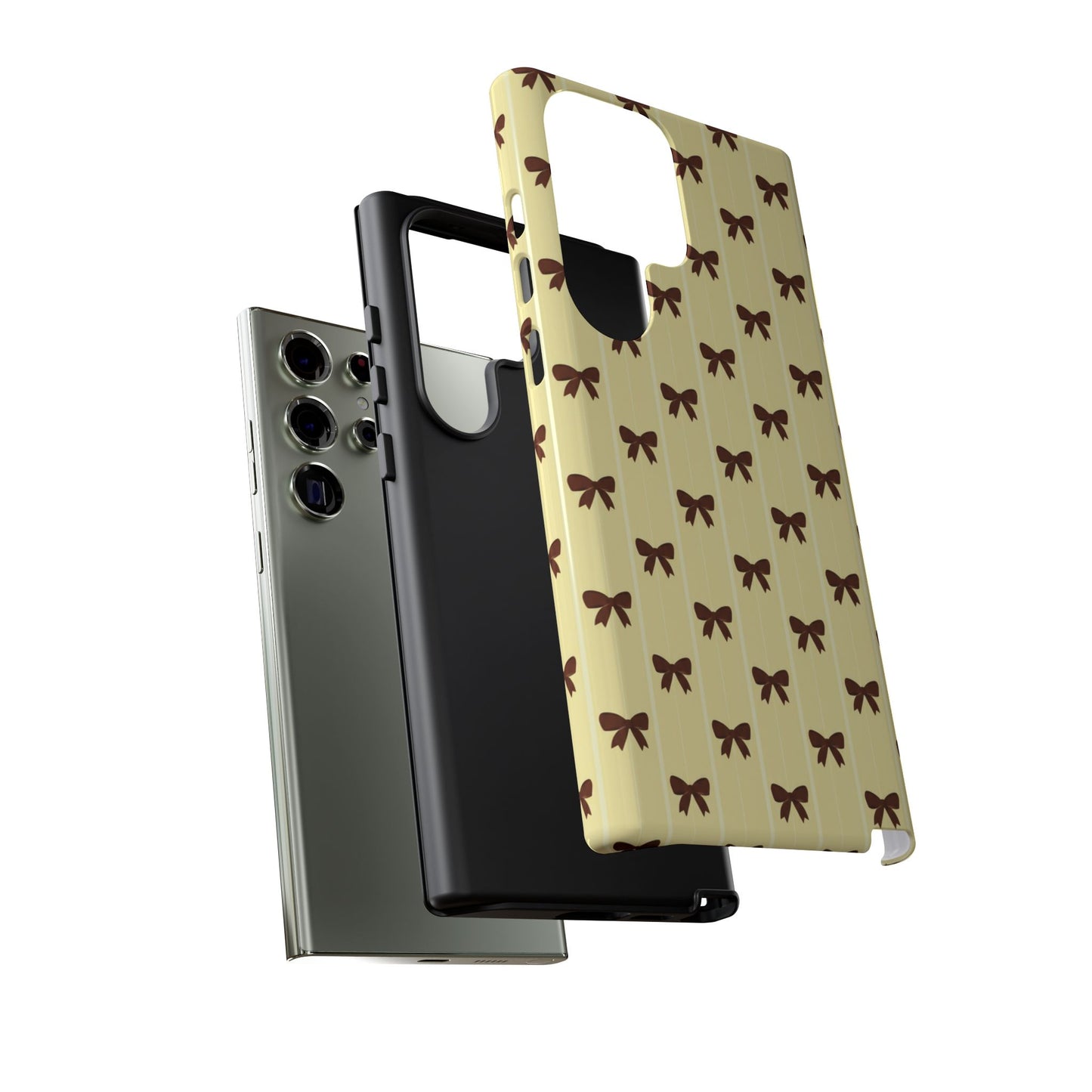 Retro Chocolate Brown Bow Pattern Phone Case