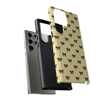 Retro Chocolate Brown Bow Pattern Phone Case