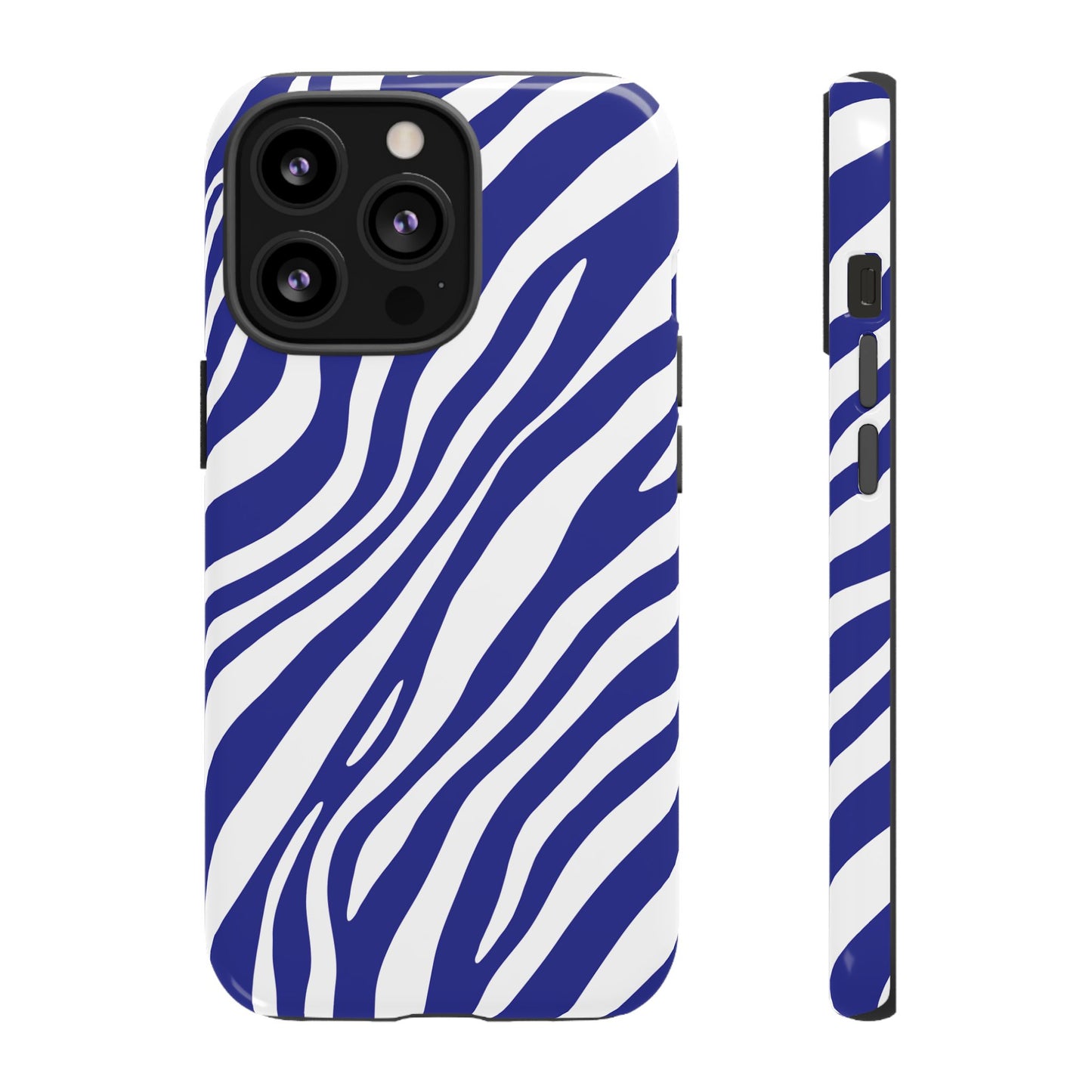 Modern Electric Blue Zebra Print Phone Case