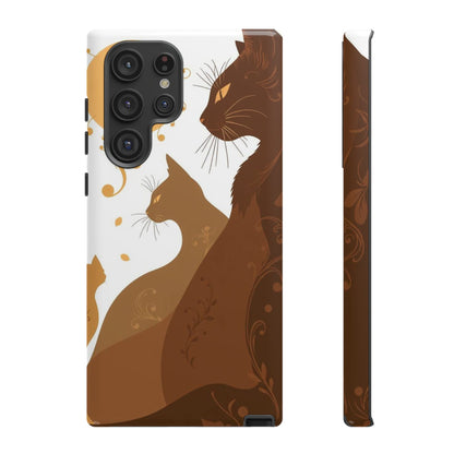 Samsung Galaxy S22 Ultra / Glossy Phone Case - Abstract Cat Pattern Design Phone Case