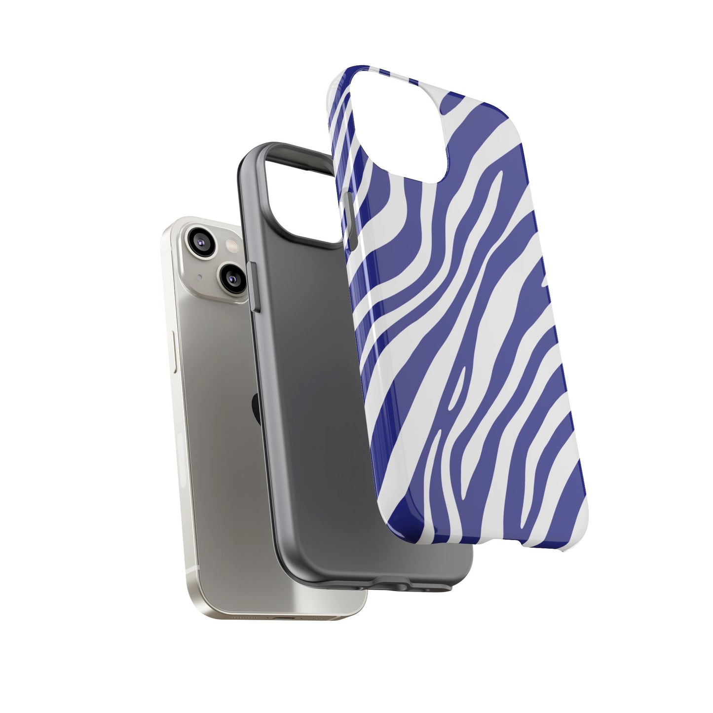 Modern Electric Blue Zebra Print Phone Case