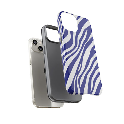 Modern Electric Blue Zebra Print Phone Case