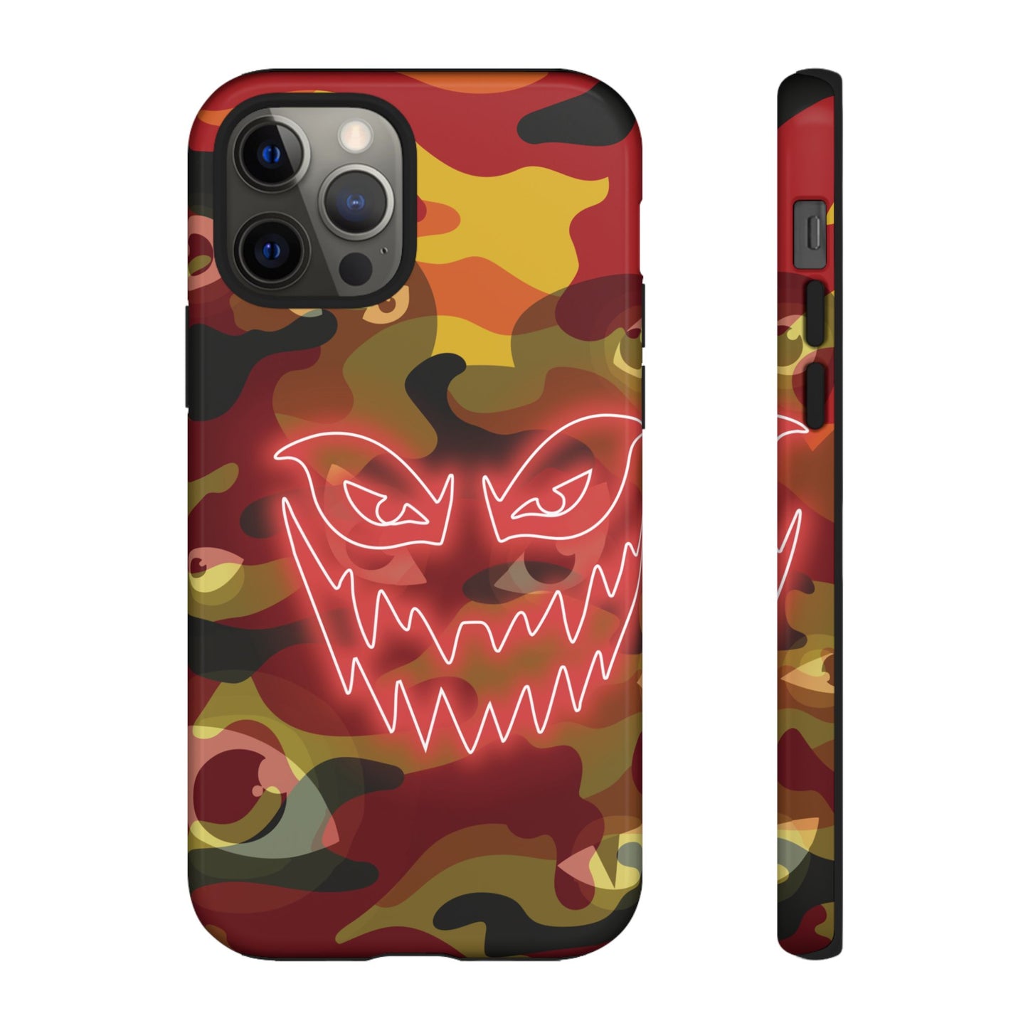 Inferno Neon Face Camo Phone Case - Red Phone Case - iPhone 12 Pro / Glossy