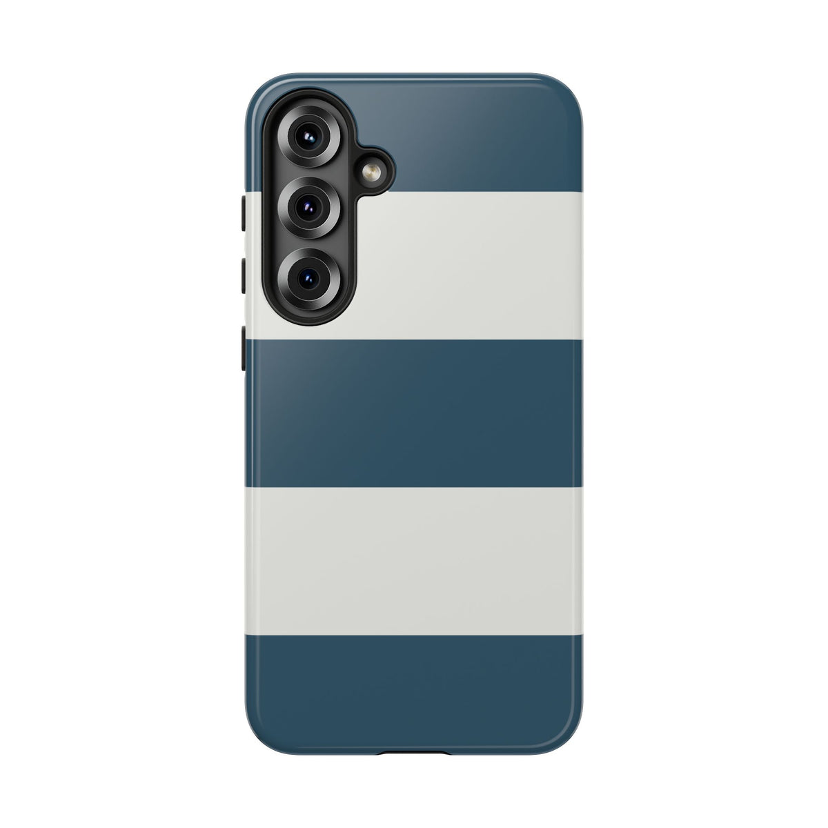 Blue & White Horizontal Stripe Pattern Phone Case - Blue Phone Case - Samsung Galaxy S25 Plus / Glossy