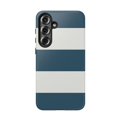 Blue & White Horizontal Stripe Pattern Phone Case - Blue Phone Case - Samsung Galaxy S25 Plus / Glossy