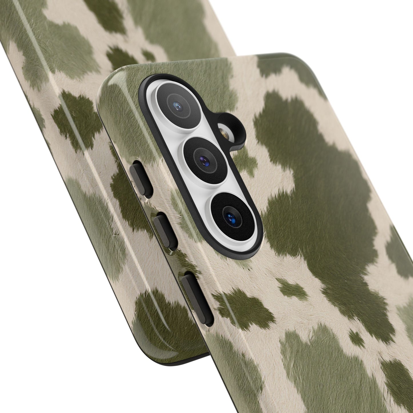 Stylish Olive Green Cow Print Phone Case