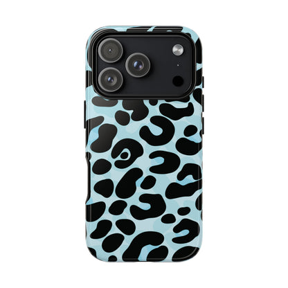 Cool Aqua Leopard Print Phone Case