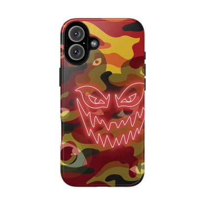 Inferno Neon Face Camo Phone Case - Red Phone Case - iPhone 16 Plus / Glossy