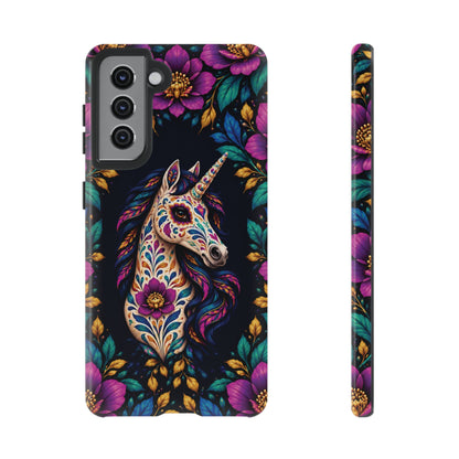 Elegant Purple and Teal Calavera Unicorn Phone Case - Phone Case - Samsung Galaxy S21 / Glossy