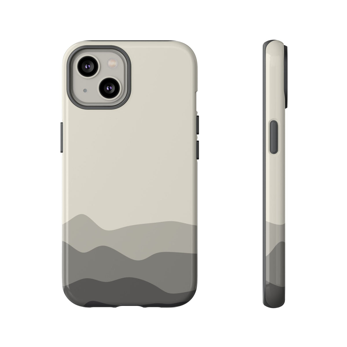 Ivory Abstract Waves Protective Phone Case - White Phone Case - iPhone 14 / Glossy