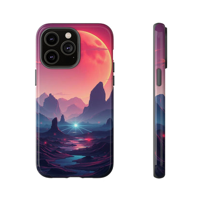 iPhone 14 Pro Max / Glossy Phone Case - Alien Moon Landscape Design Phone Case