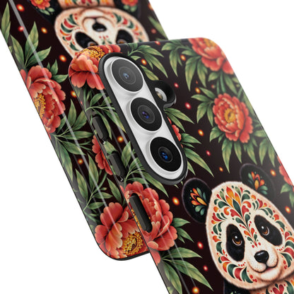 Cute Terracotta and Teal Calavera Panda Phone Case - Multicolor Phone Case