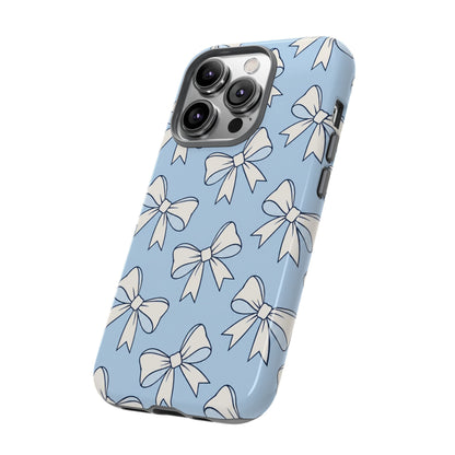 Chic Powder Blue Bow Pattern Phone Case