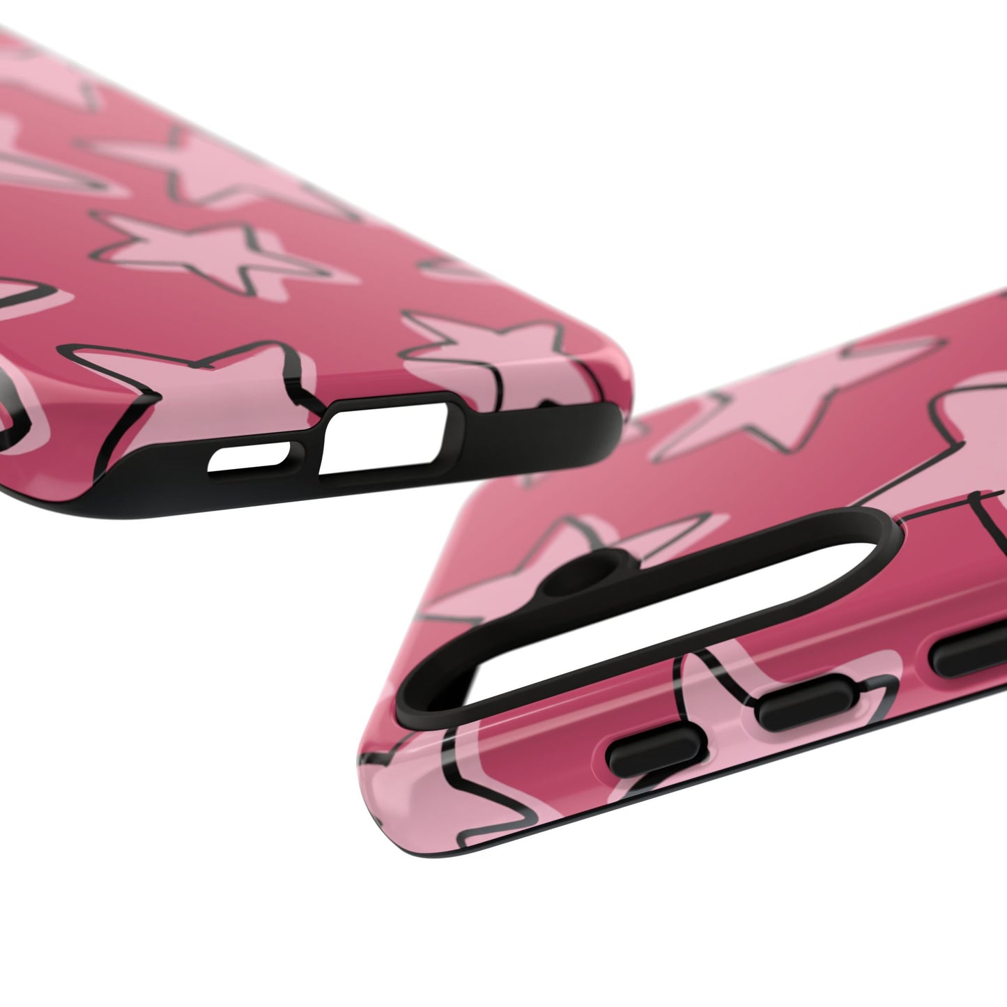 Raspberry Pink Doodle Star Phone Case