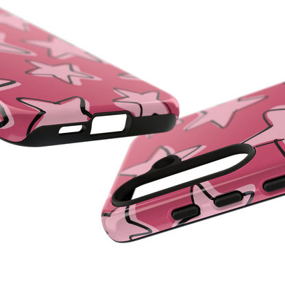 Raspberry Pink Doodle Star Phone Case
