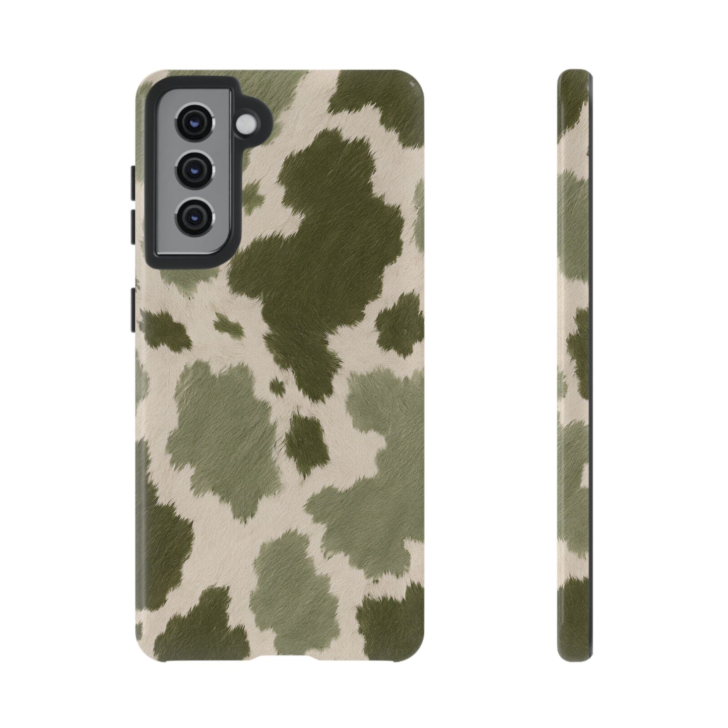 Stylish Olive Green Cow Print Phone Case