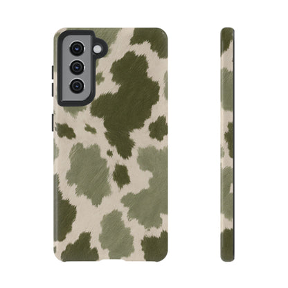 Stylish Olive Green Cow Print Phone Case