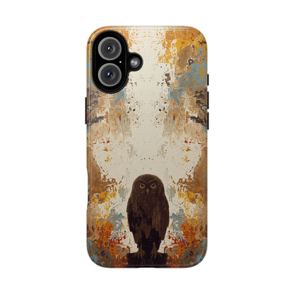 iPhone 16 Plus / Glossy Phone Case - Abstract Owl Design Phone Case