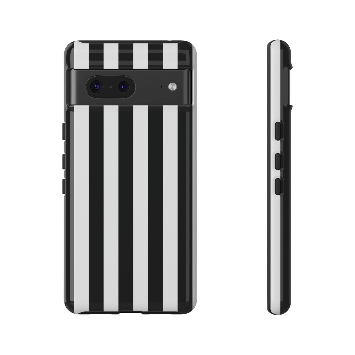 Simple Black & White Stripe Pattern Phone Case - White Phone Case - Google Pixel 7 / Glossy
