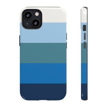 Blue and White Stripe Pattern Phone Case - Blue Phone Case - iPhone 13 / Glossy
