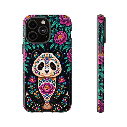 Cute Purple and Teal Calavera Panda Phone Case - Multicolor Phone Case - iPhone 14 Pro Max / Glossy
