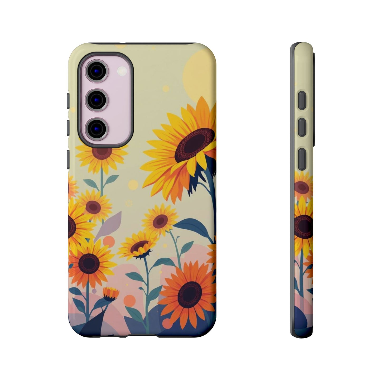 Samsung Galaxy S23 Plus / Glossy Phone Case - Modern Flat Sunflower Design Phone Case