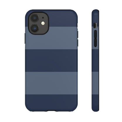 Dark Blue Horizontal Stripe Pattern Phone Case - Blue Phone Case - iPhone 11 / Glossy