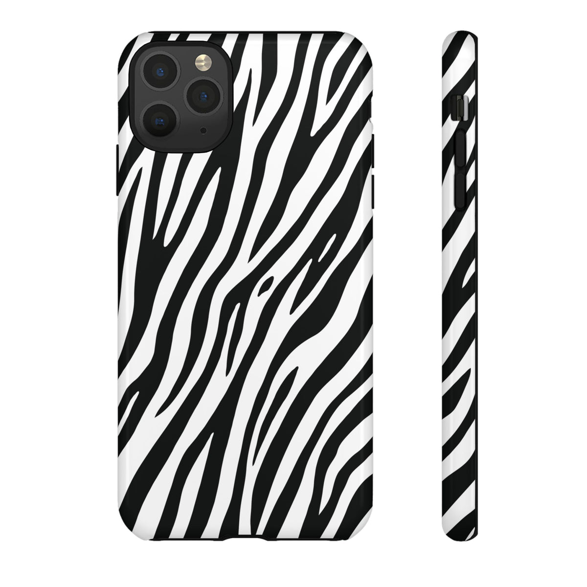 Monochrome Tiger Print Phone Case - Black Phone Case