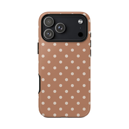 Brown with White Dot Pattern Phone Case