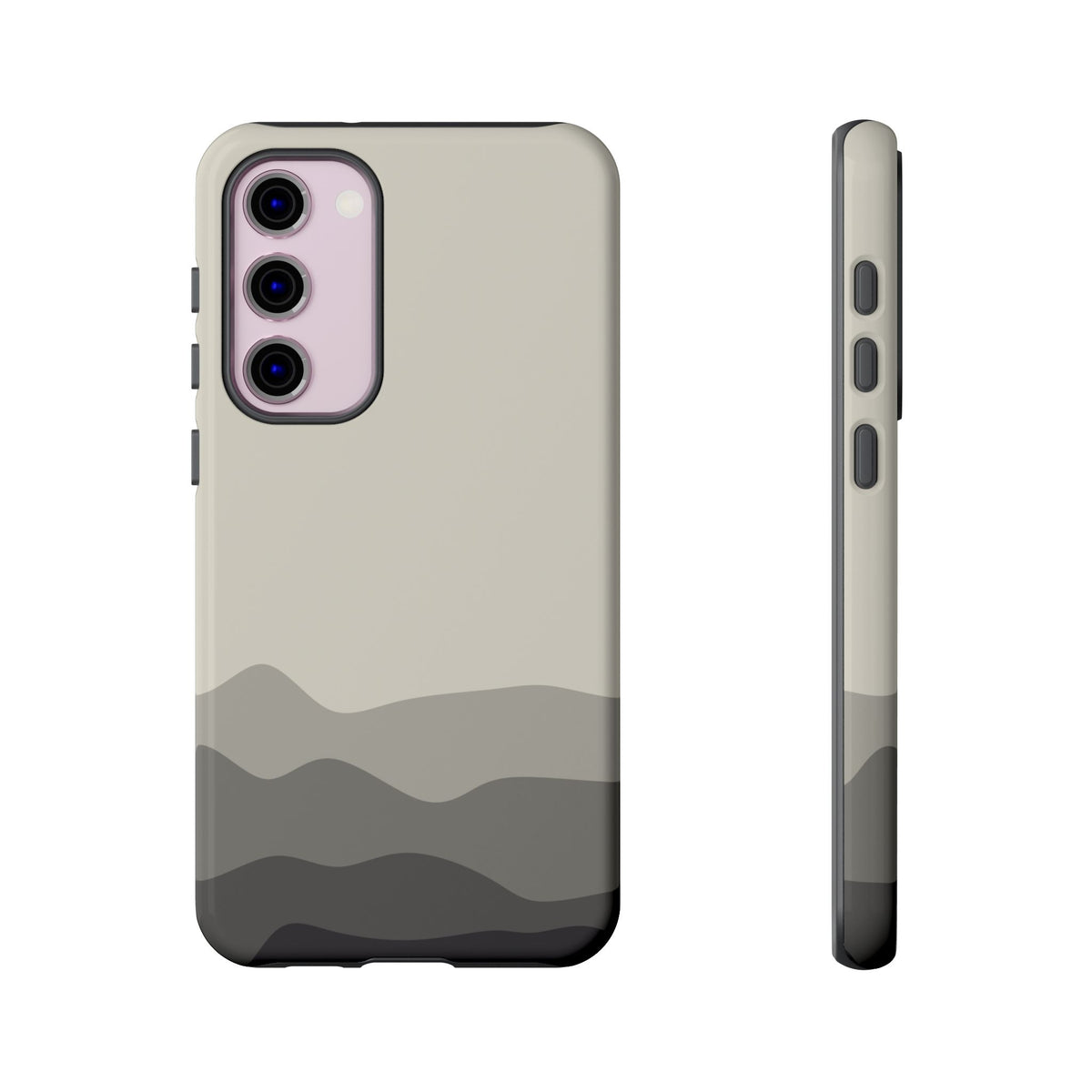 Ivory Abstract Waves Protective Phone Case - White Phone Case - Samsung Galaxy S23 Plus / Glossy