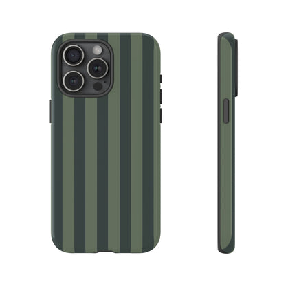 iPhone 15 Pro Max / Glossy Phone Case - ’Dark Green Stripe Pattern’ Phone Case