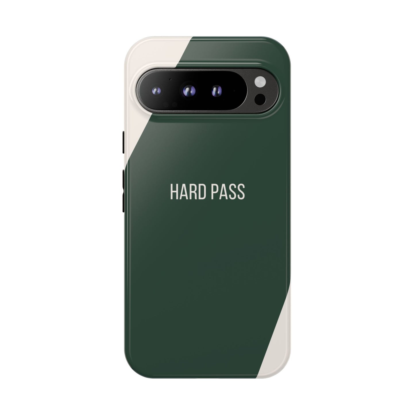 Google Pixel 9 Pro XL / Glossy Phone Case - Sassy Statement Case ’Hard Pass’ in Green & White