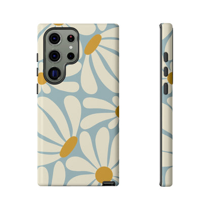 Retro Light Blue Daisy Pattern Phone Case - Blue Phone Case - Samsung Galaxy S23 Ultra / Glossy