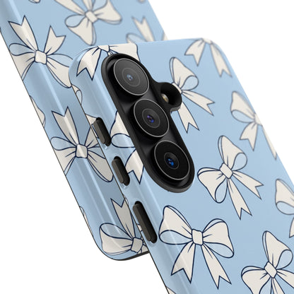 Chic Powder Blue Bow Pattern Phone Case
