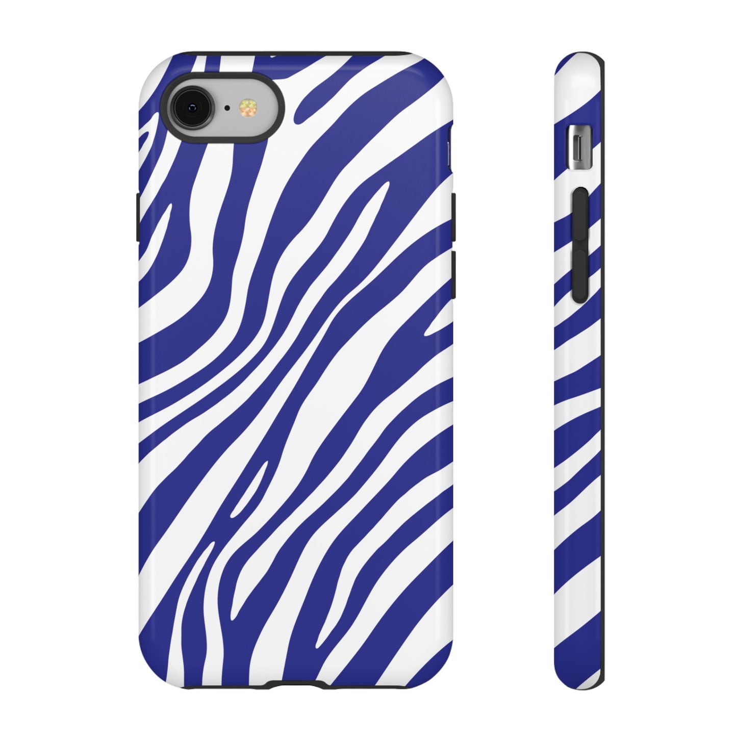 Modern Electric Blue Zebra Print Phone Case