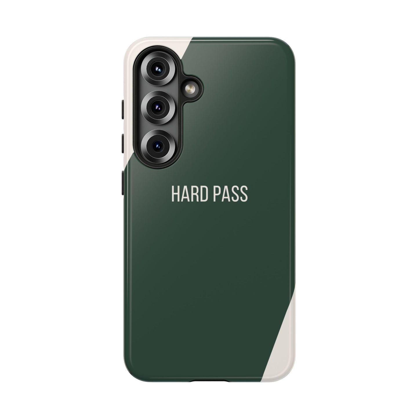 Samsung Galaxy S25 / Glossy Phone Case - Sassy Statement Case ’Hard Pass’ in Green & White