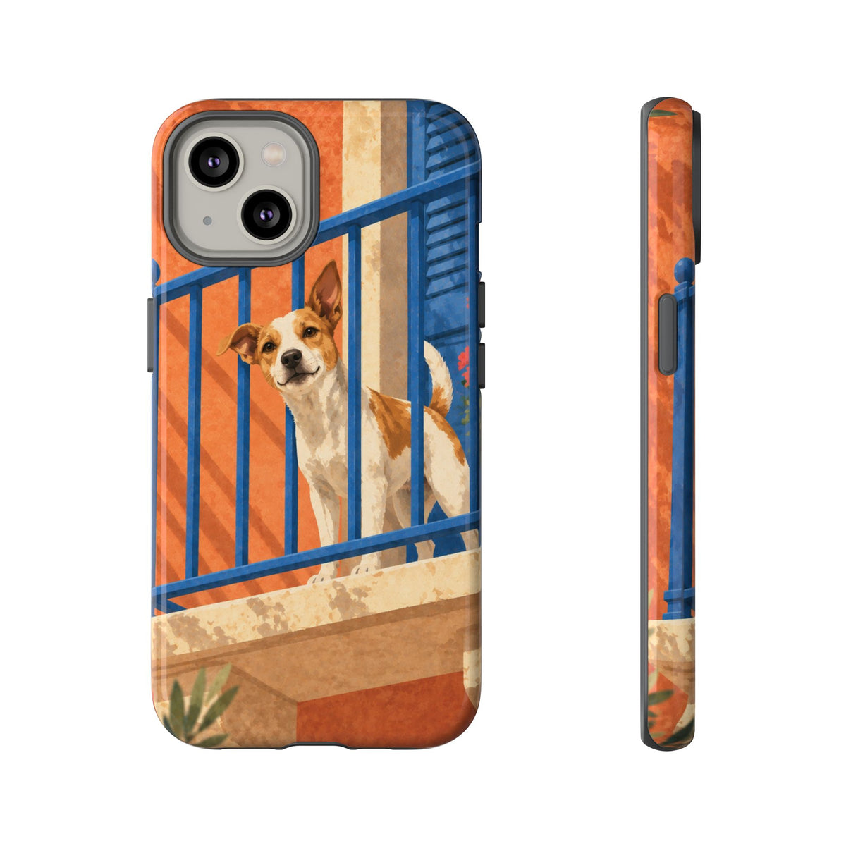 Jack Russell Terrier Balcony Busybody Phone Case - Multicolor Phone Case - iPhone 14 / Glossy