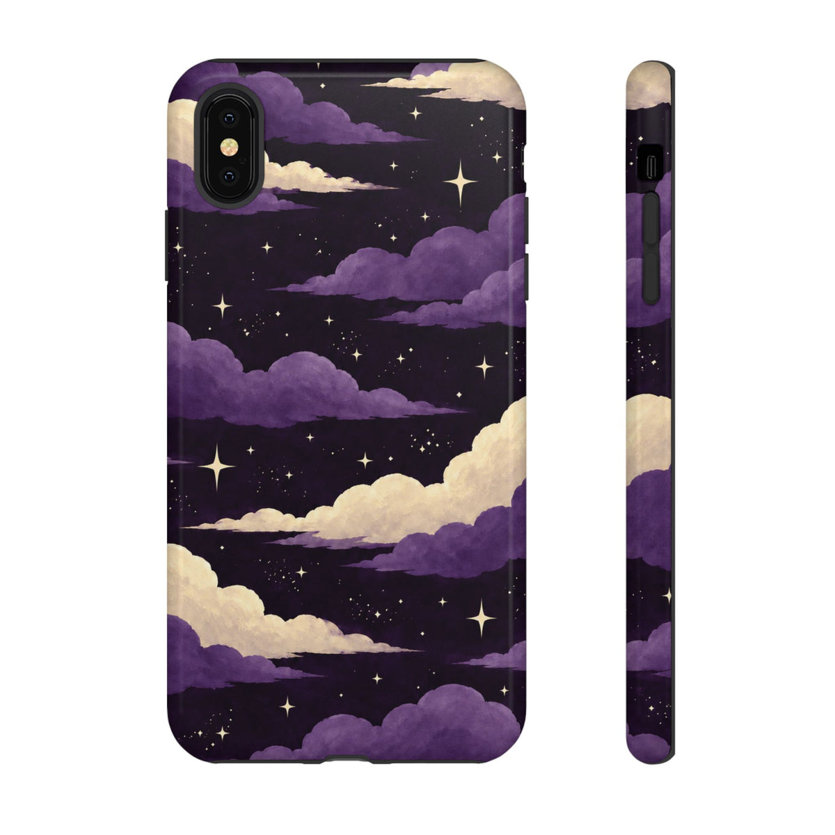 Illustrated Purple Clouds & Stars Phone Case