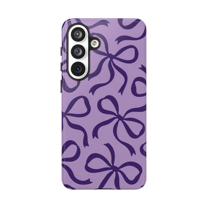 Bold Lilac and Deep Purple Bow Pattern Phone Case