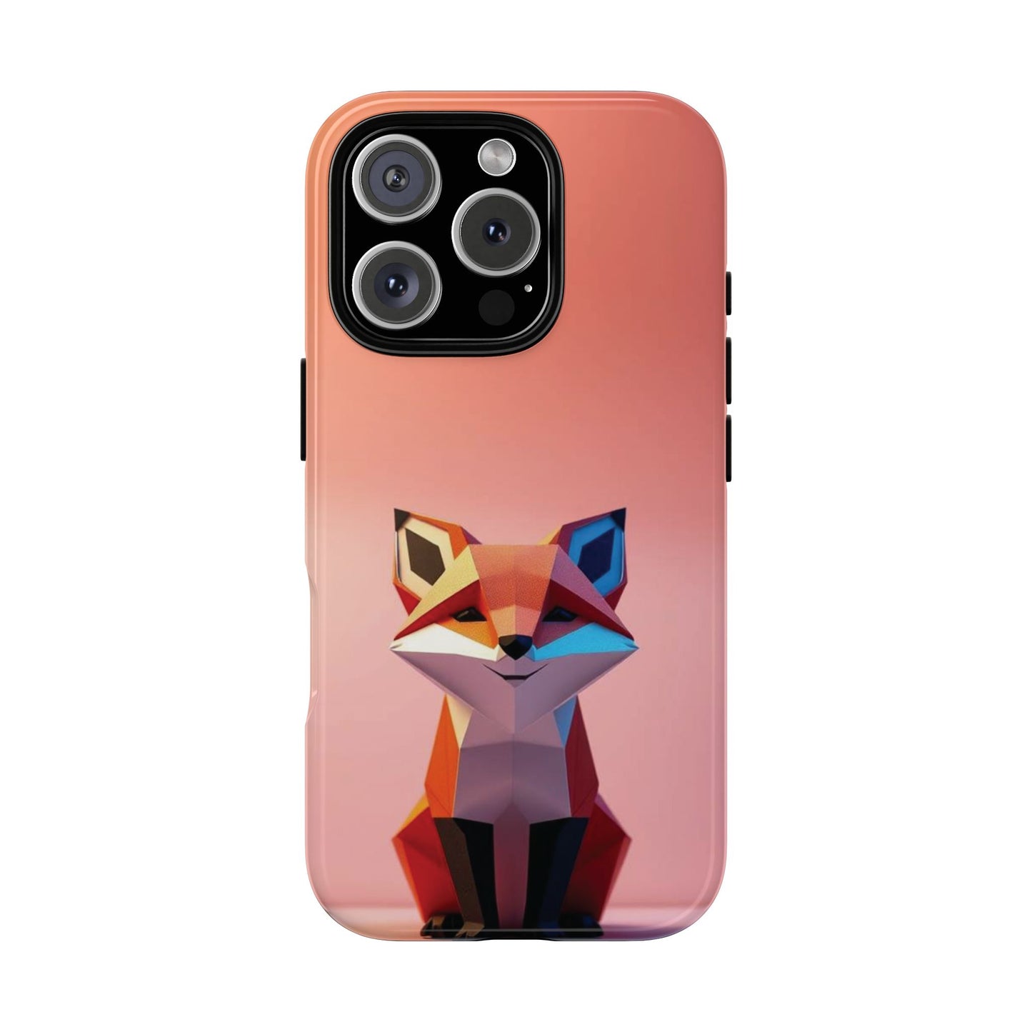 iPhone 16 Pro / Glossy Phone Case - Origami Fox Design Phone Case