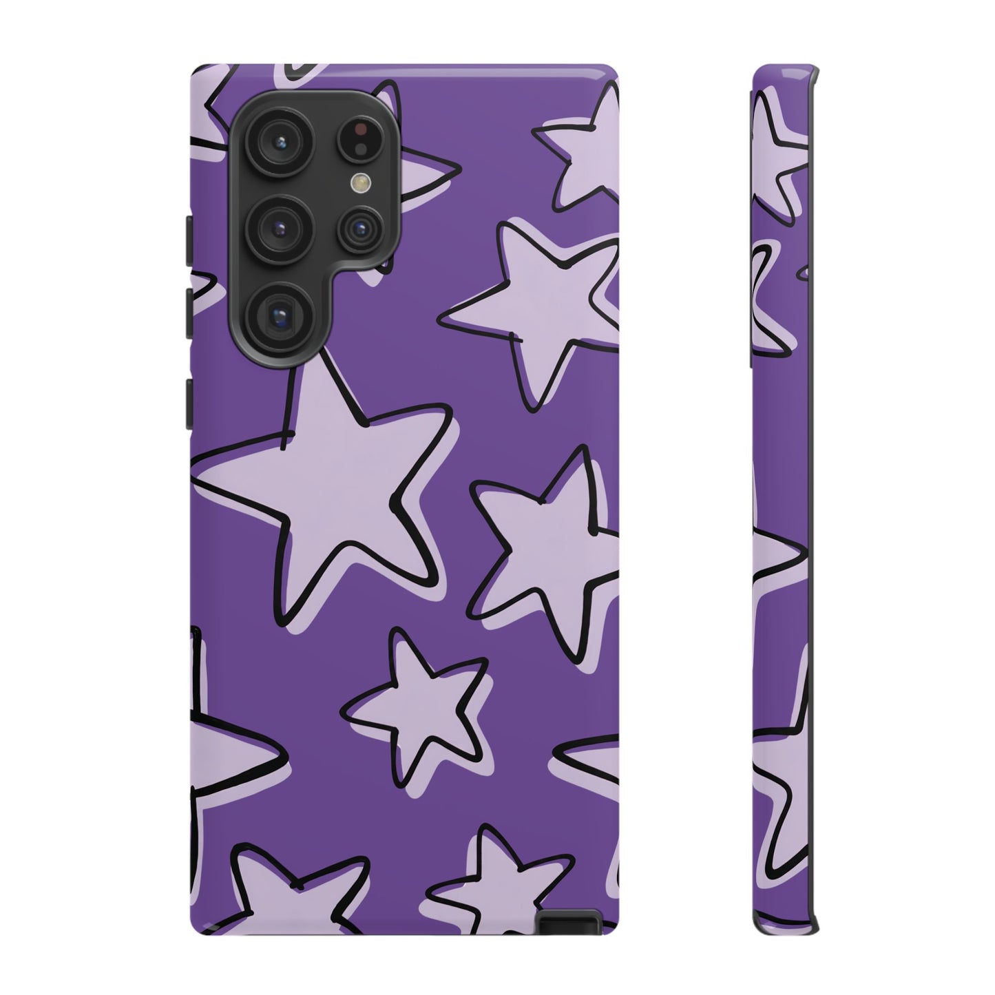 Violet Purple Doodle Star Phone Case