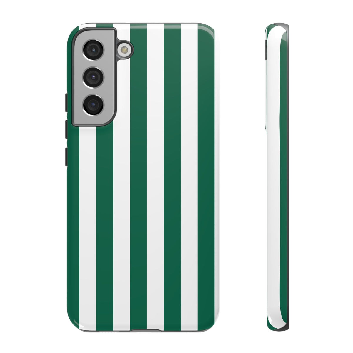 Simple Green & White Stripe Pattern Phone Case - Green Phone Case - Samsung Galaxy S22 Plus / Glossy