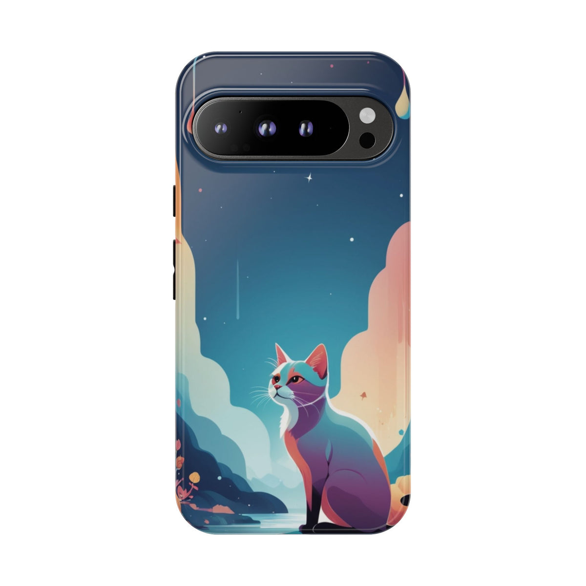 Stylised Cat Design Phone Case - Multicolor Phone Case - Google Pixel 9 Pro XL / Glossy