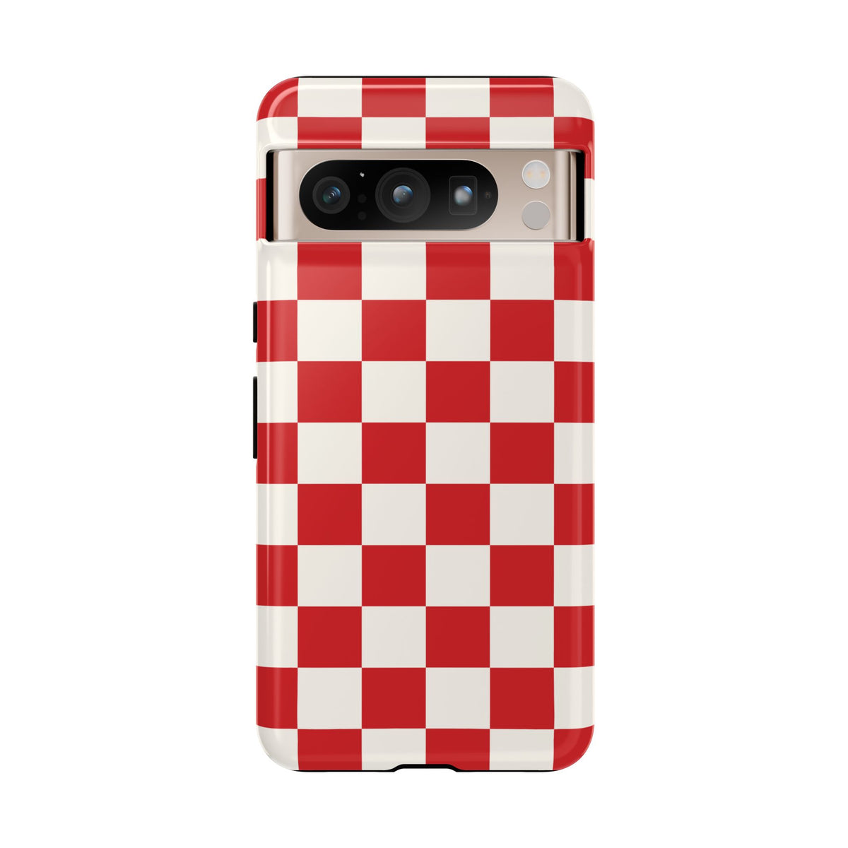 Red Checked Pattern Phone Case - Red Phone Case - Google Pixel 8 Pro / Glossy