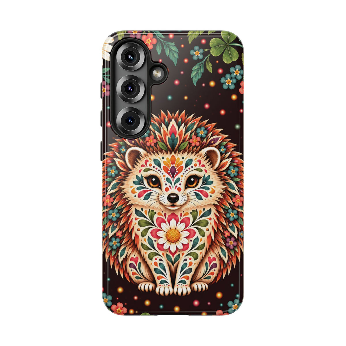 Vibrant Terracotta and Teal Calavera Hedgehog Phone Case - Multicolor Phone Case - Samsung Galaxy S25 / Glossy