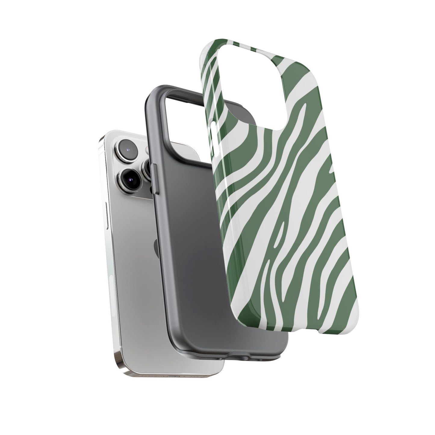 Modern Sage Zebra Print Phone Case