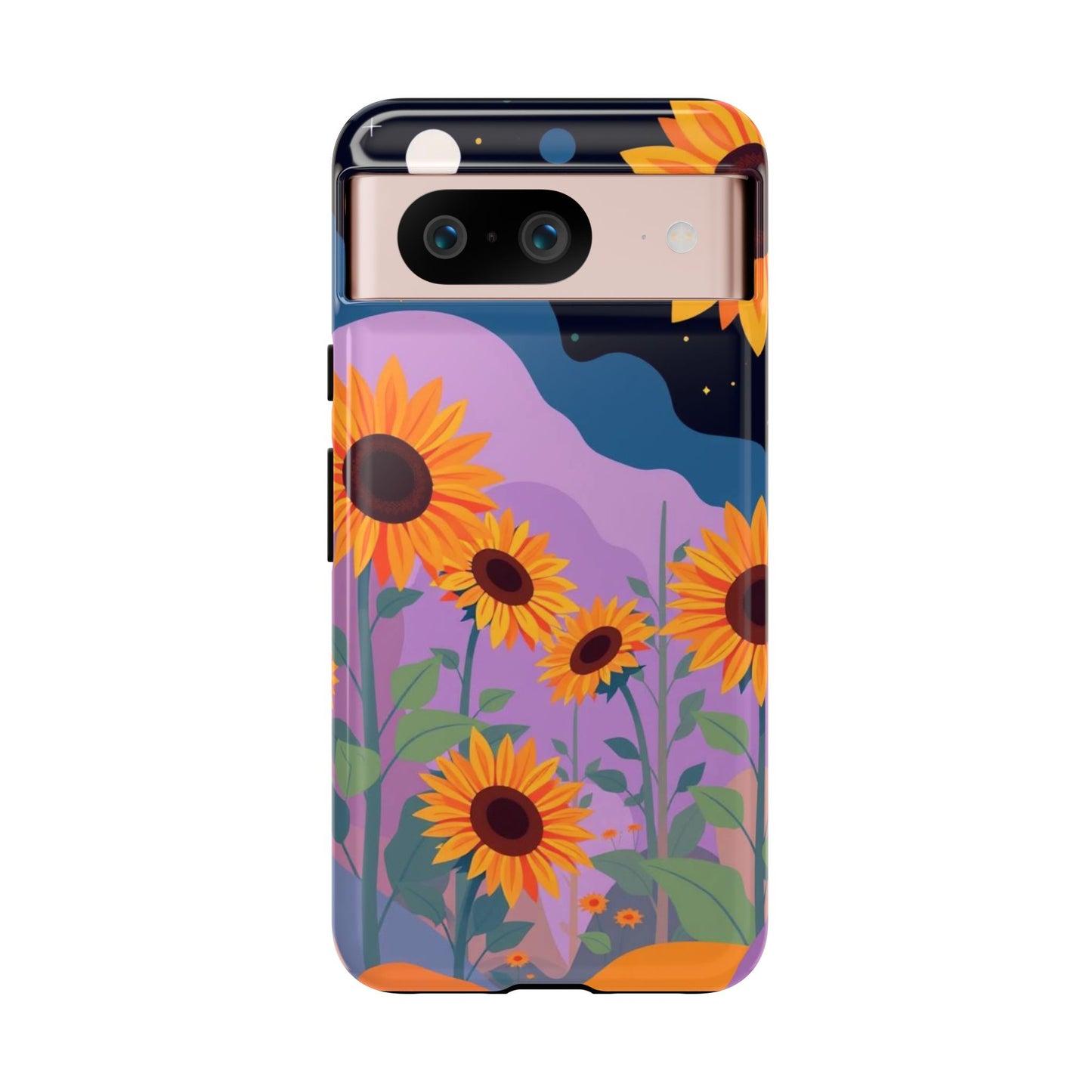 Google Pixel 8 / Glossy Phone Case - Surreal Sunflower Design Phone Case